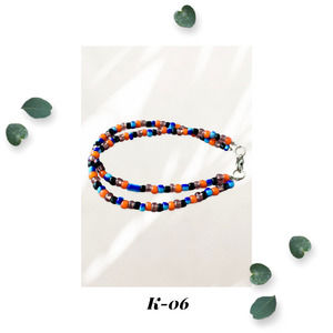 Speckled Season - Seed Bead Bracelet - Orange Blue Purple Black